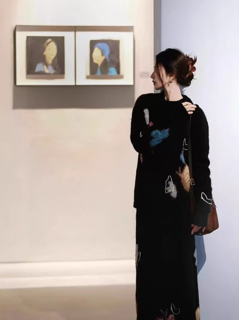 7043【NN】时尚宽松长袖毛衣针织套装B6