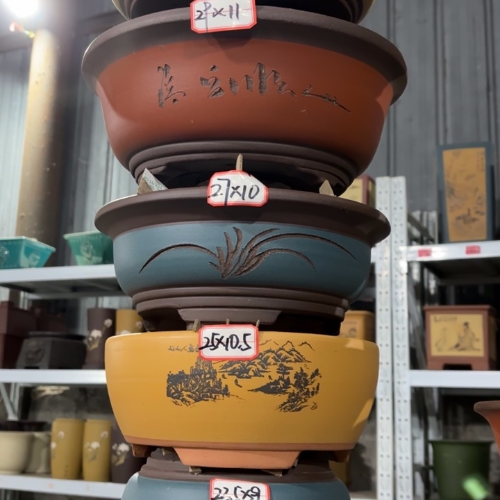 紫砂花盆   100-6。   