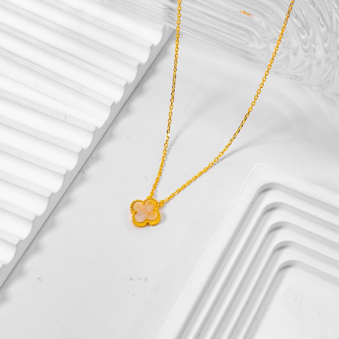 坠链均足银 银项链 时尚百搭 经典款式  四叶草项链金贝 