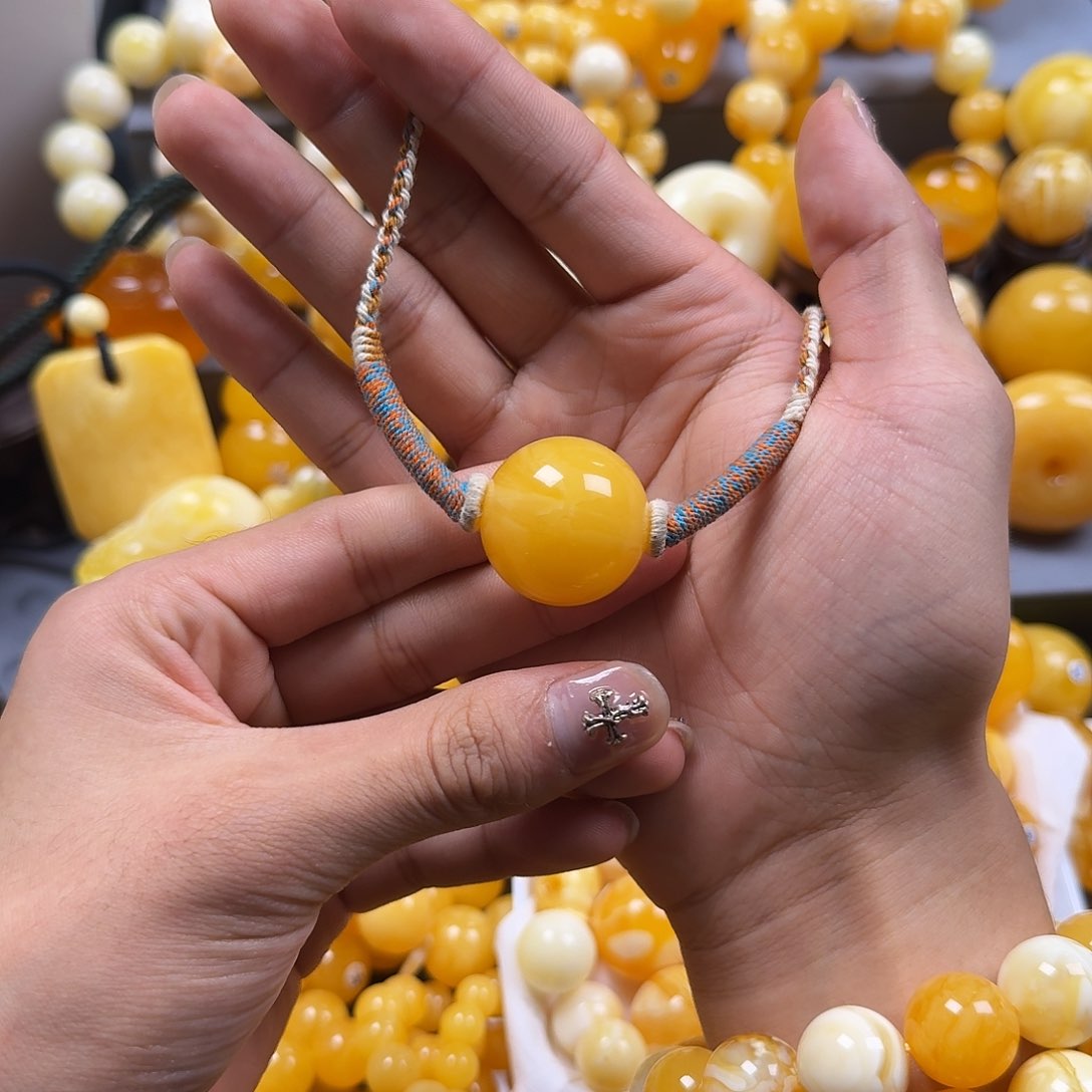 琥珀珠宝奇石未镶嵌锁骨26mm