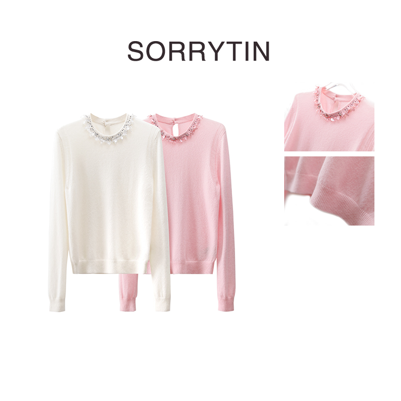 《你最珍贵》SORRYTIN 静奢温柔 手工钉珠立体珠片baby羊绒针织衫