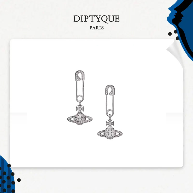 Diptyque「土星系列 」镀K金 别针耳钉 L3-2