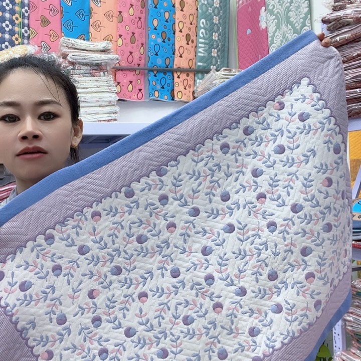 棉蓝色小樱桃纯棉