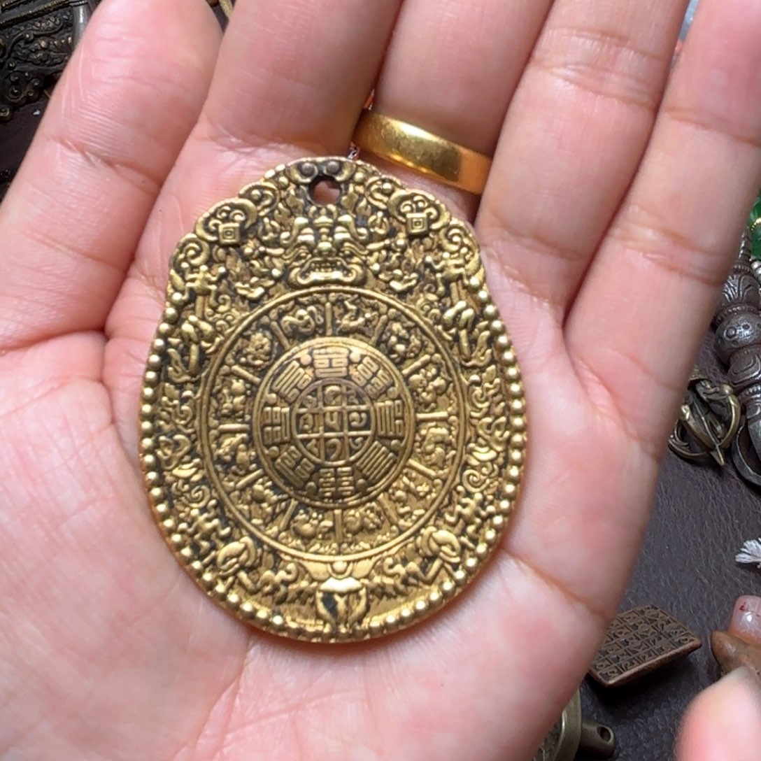 渊**阔铜星月菩提吊坠项链