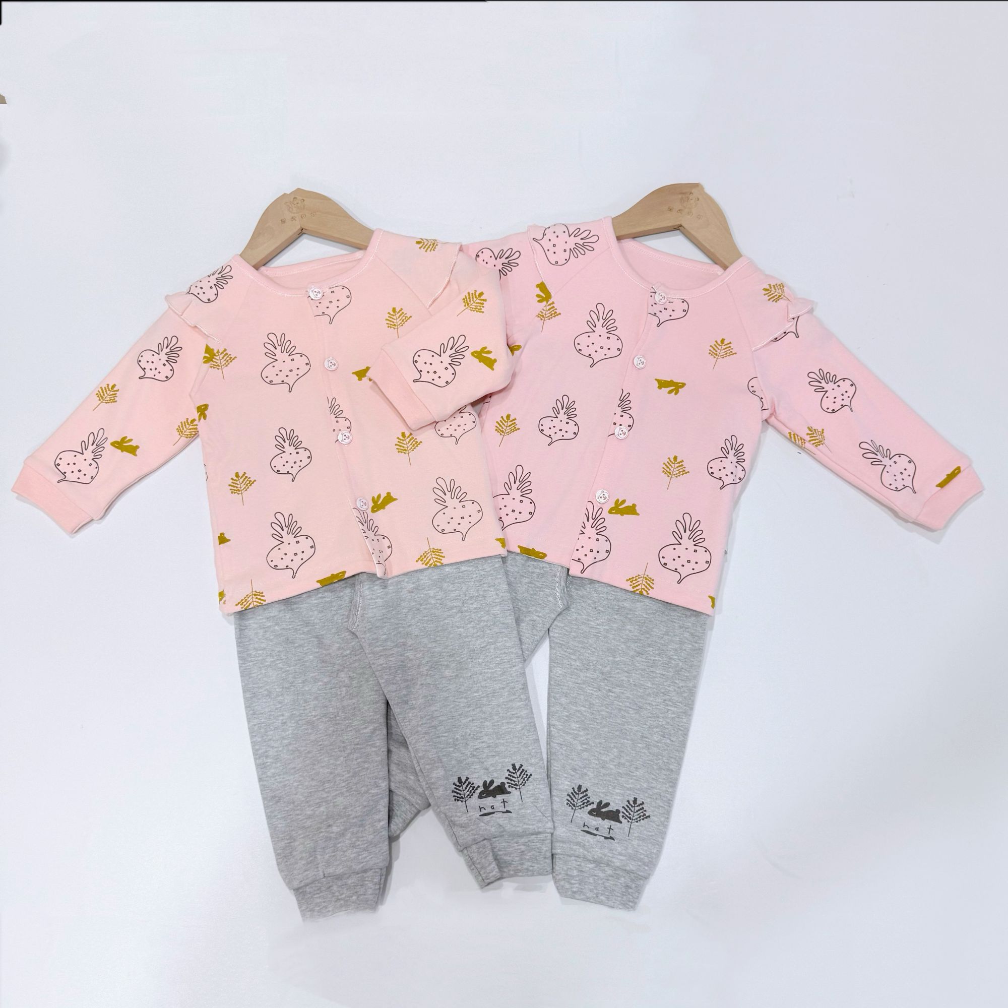 星虎贝尔婴幼儿NO退NO换双层套装春秋两件套衣服男童女童开襟开档