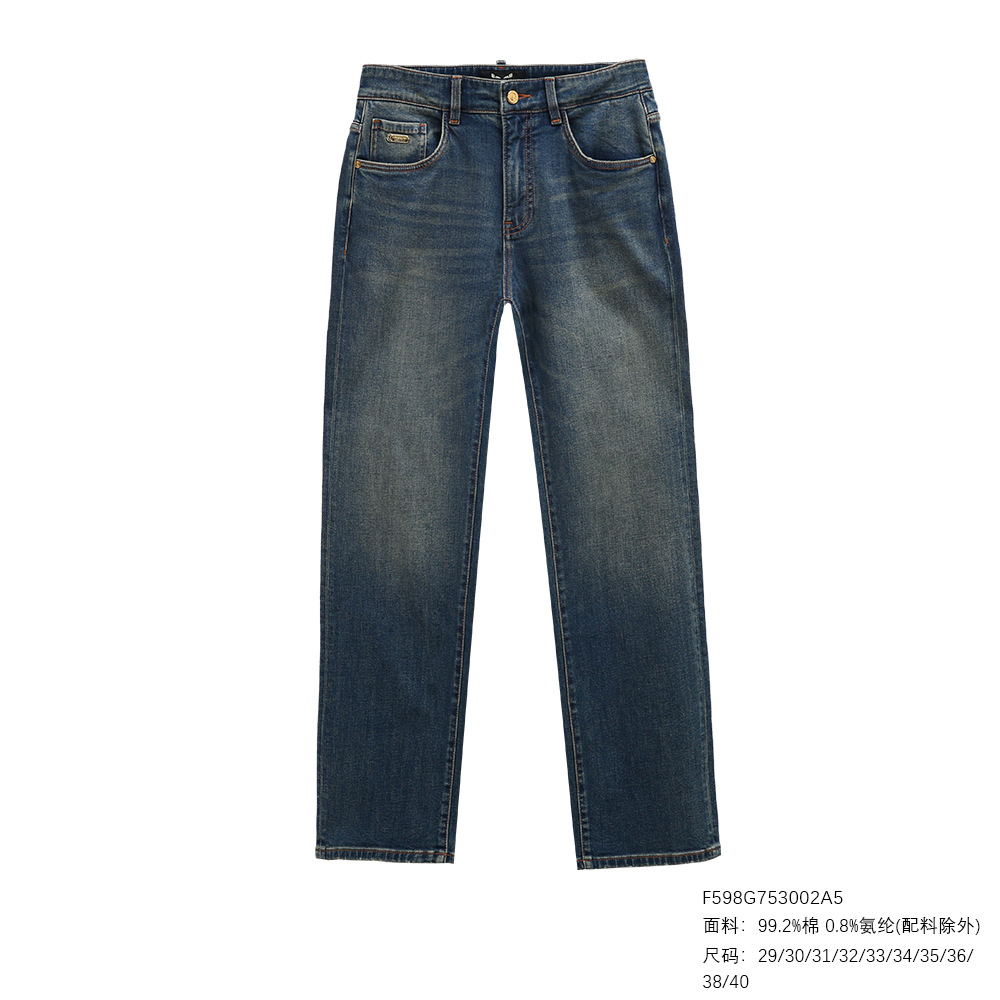 FENDILOR小怪兽25年秋冬款男士休闲复古直筒牛仔裤F598G753002A