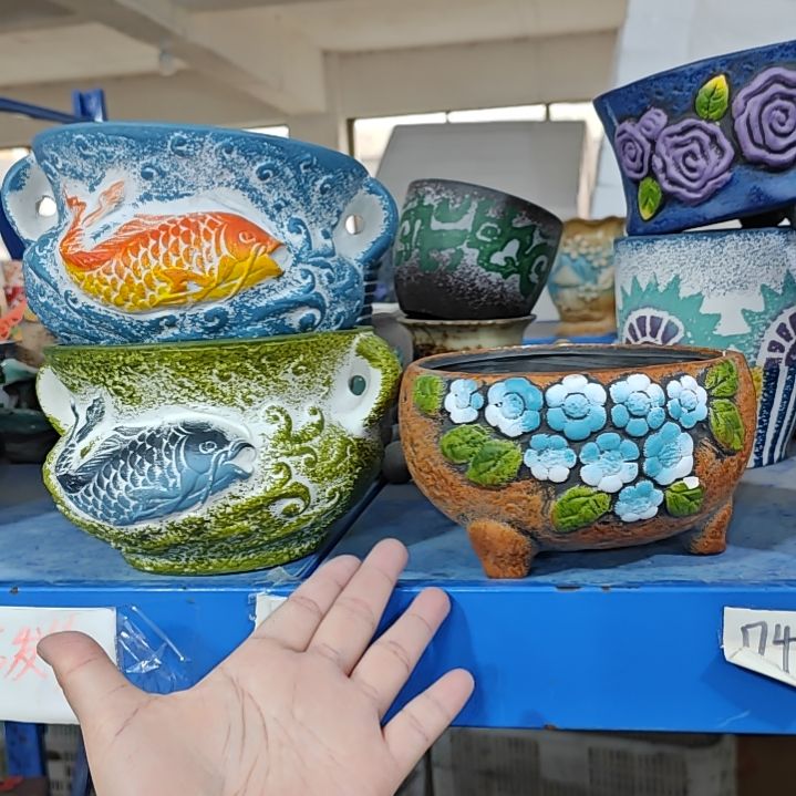 红陶吸水透气的白陶花盆凑满12发货