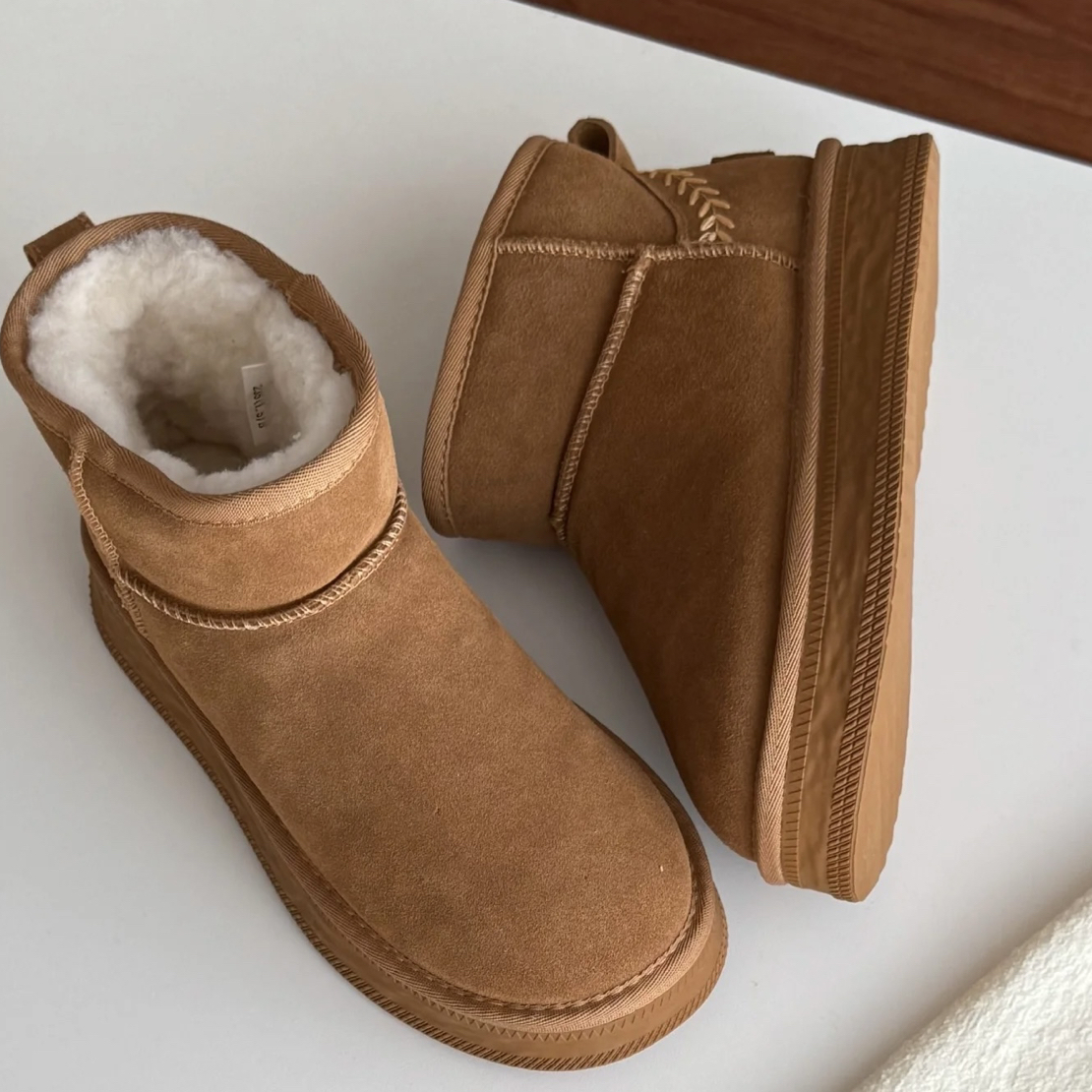 厚底增高雪地靴女短筒冬季韩版加绒加厚保暖防滑毛毛棉鞋短靴