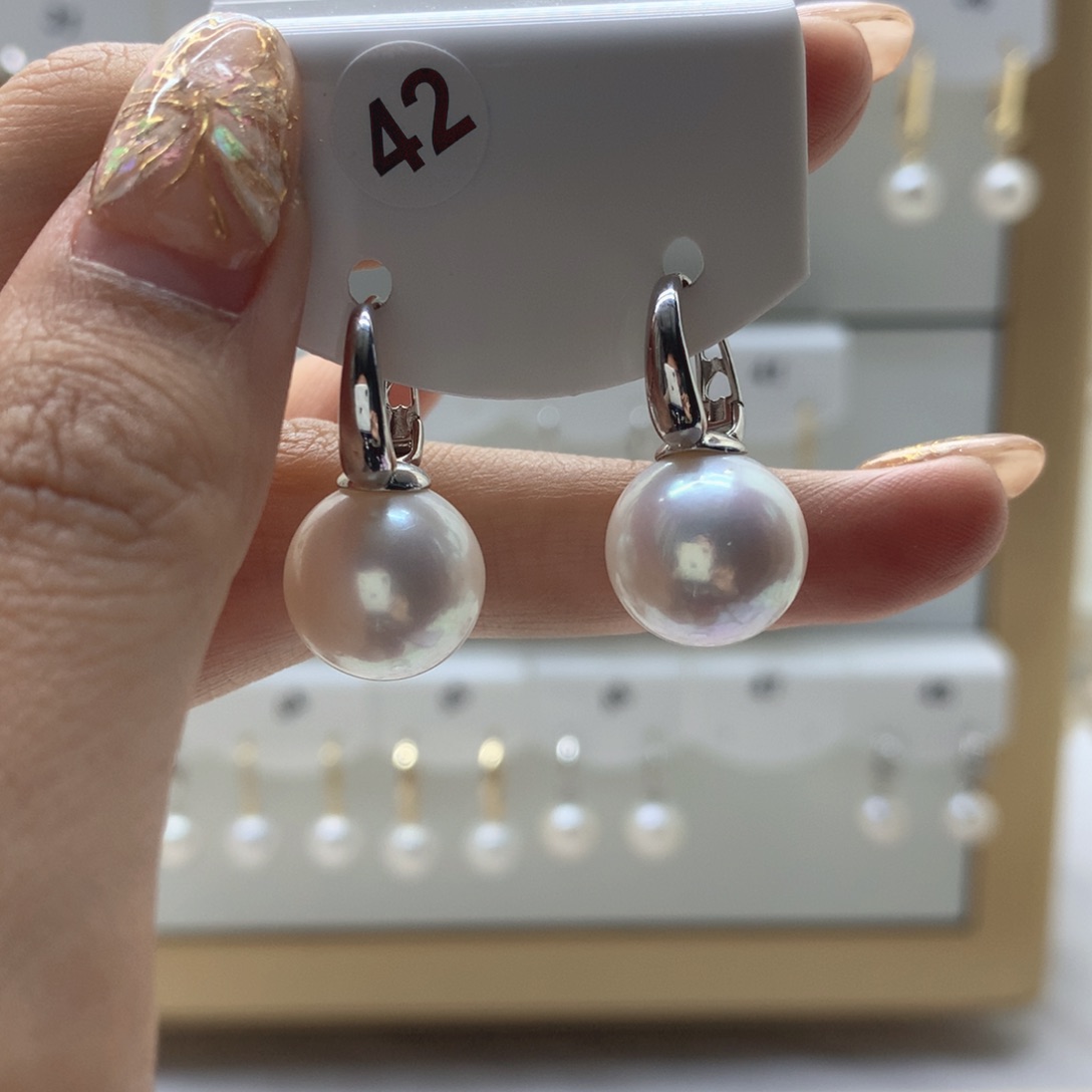 淡水珍珠耳饰银S925镶嵌