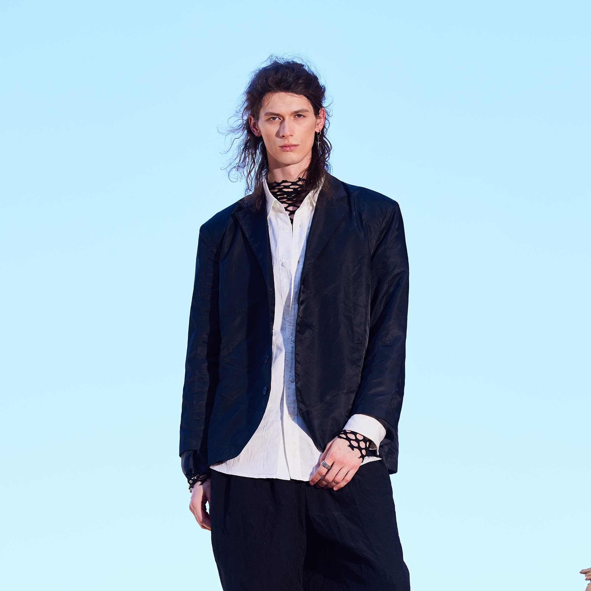 HERBEL/黑白早秋穿搭  男装春秋新款潮流夹克外套宽松男时尚
