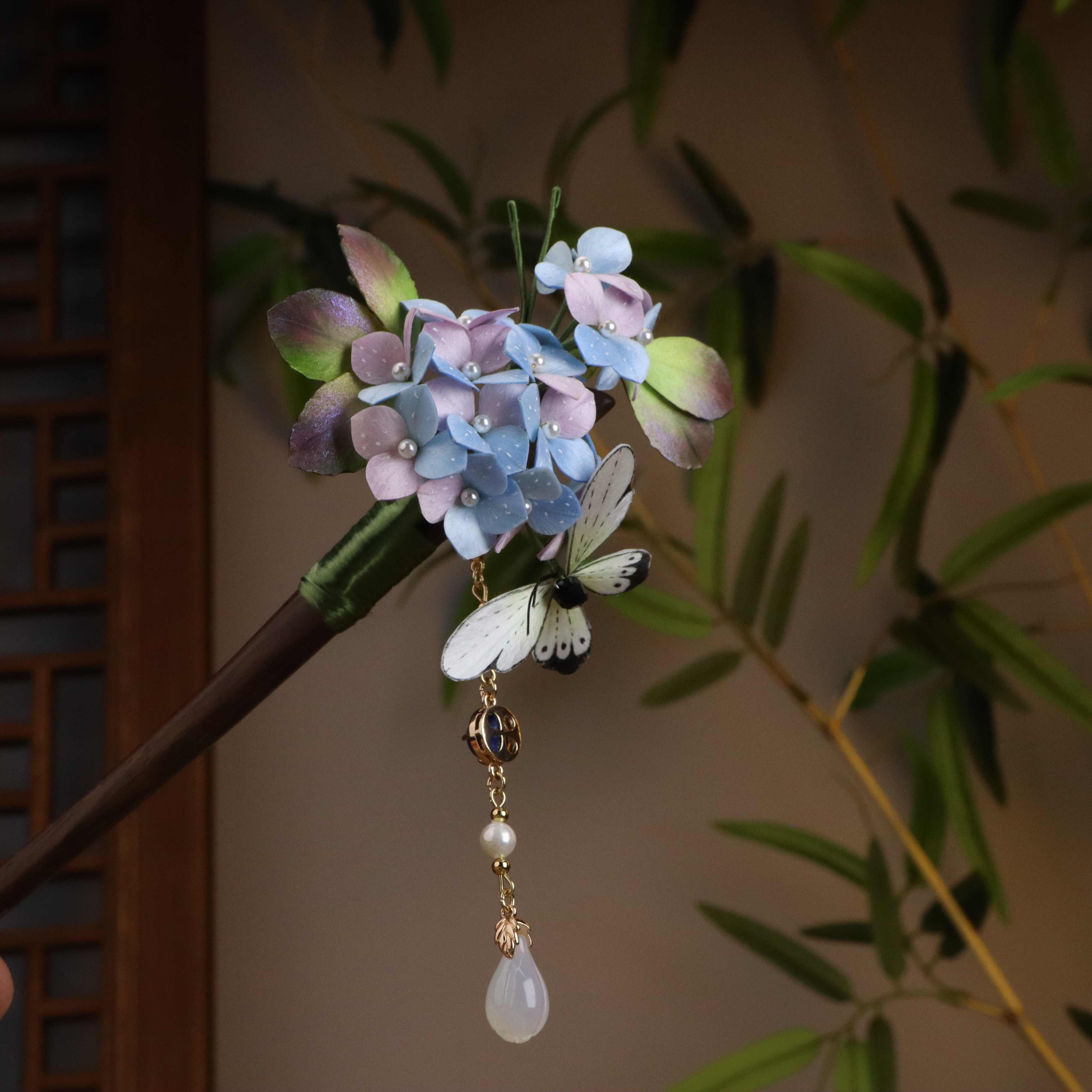 【无尽夏】非遗绒花绣球发簪古风簪百搭头饰发饰超仙桑蚕丝