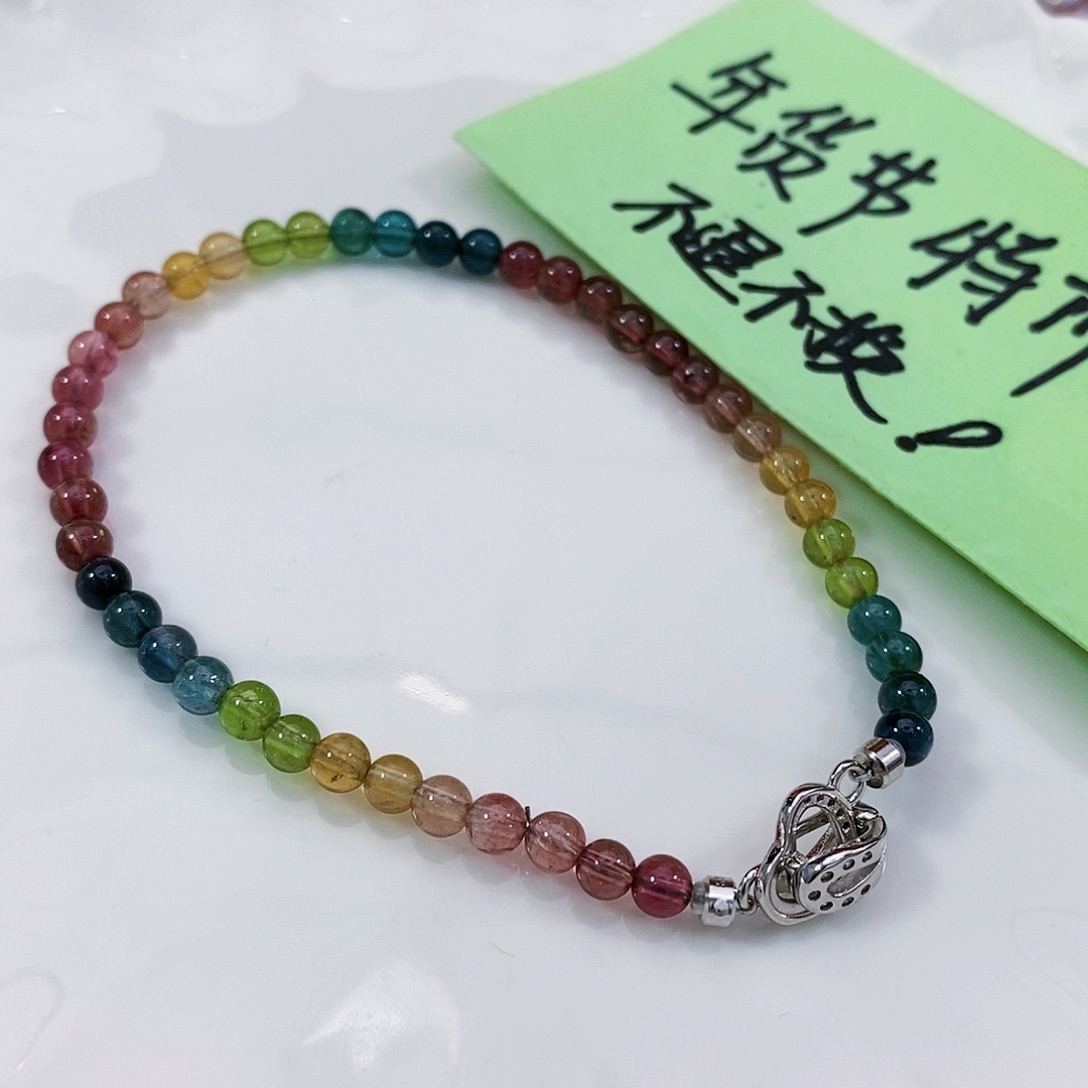 碧玺手链手链银S925镶嵌