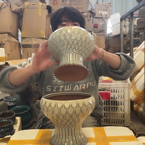 红陶宜兴紫砂花盆