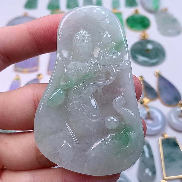 翡翠颈饰未镶嵌天然翡翠a货