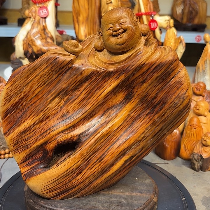 柏木太行崖柏弥勒佛