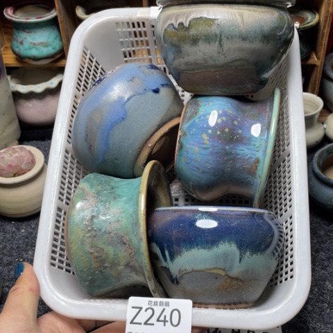 紫砂花盆瑕疵240口径7厘米左右