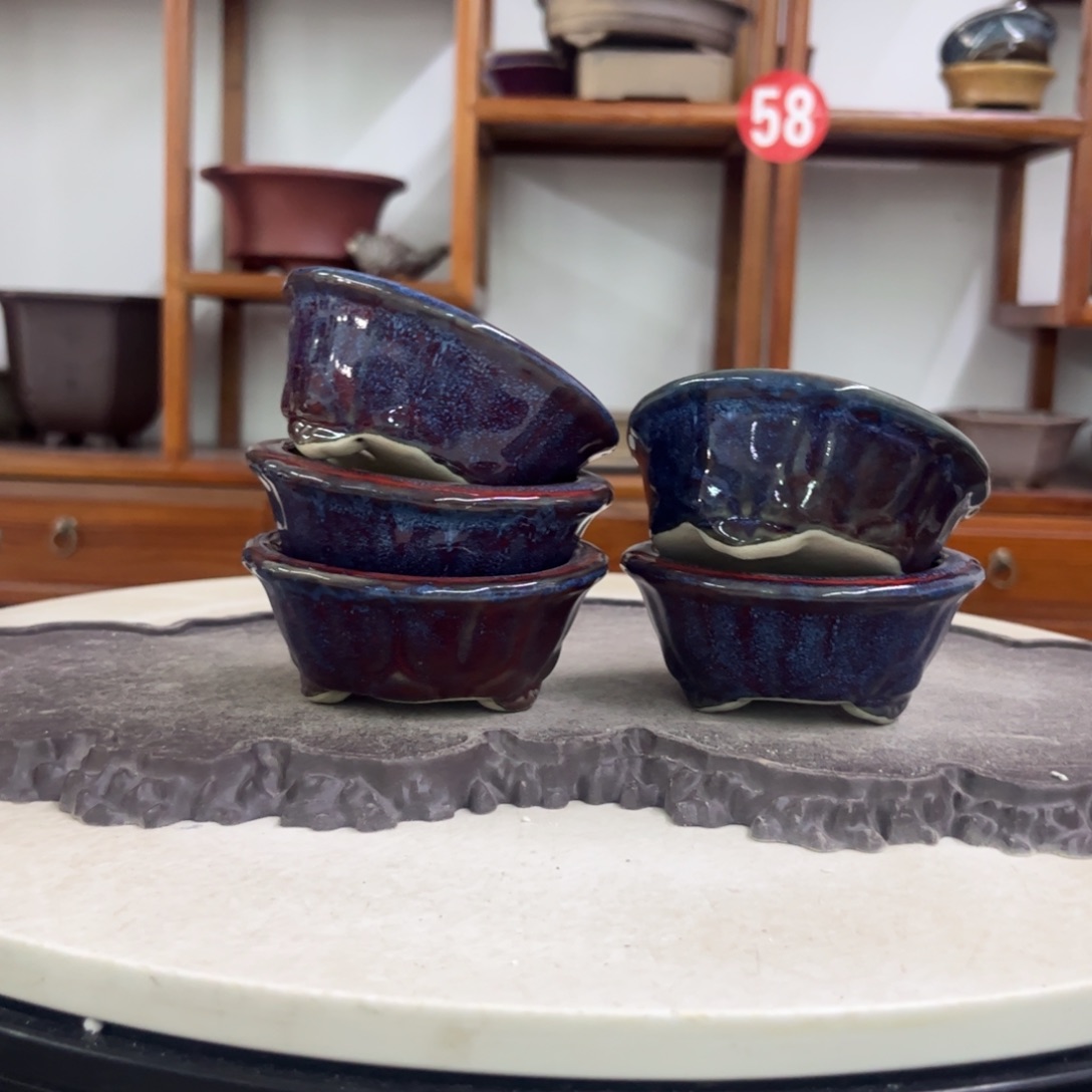 紫砂花盆瑕疵走形不圆4.5-9-5