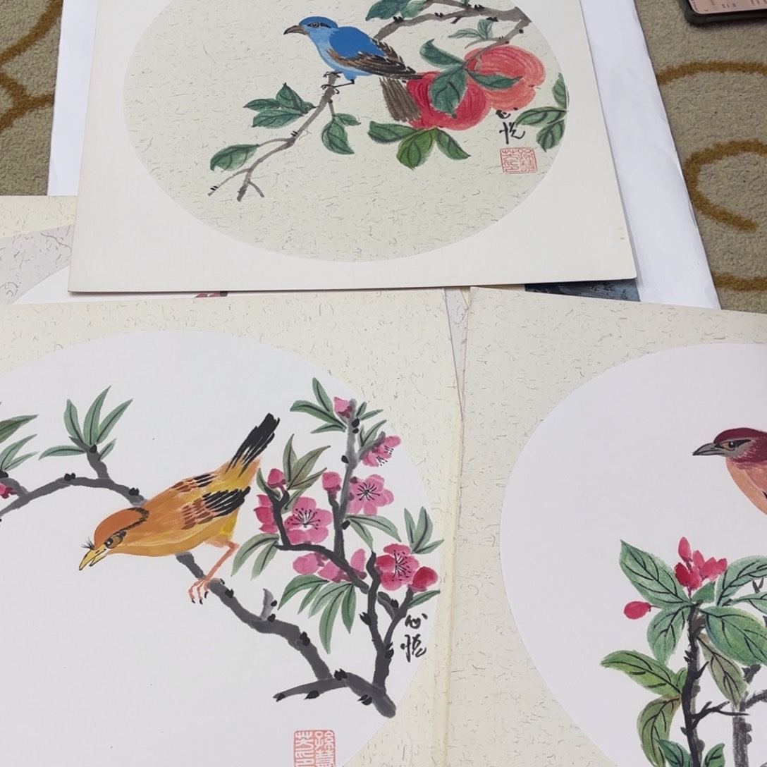 辛***》国画欣悦卡纸三张艺