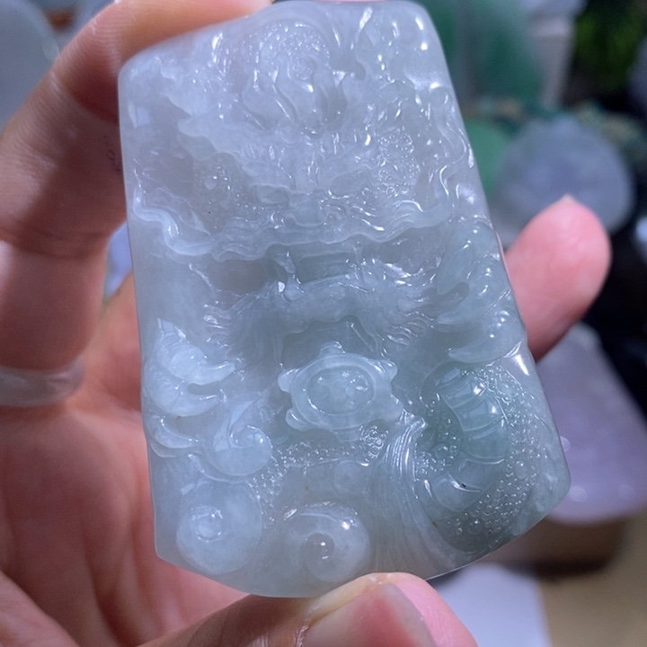 【闪购商品】翡翠挂件未镶嵌龙牌