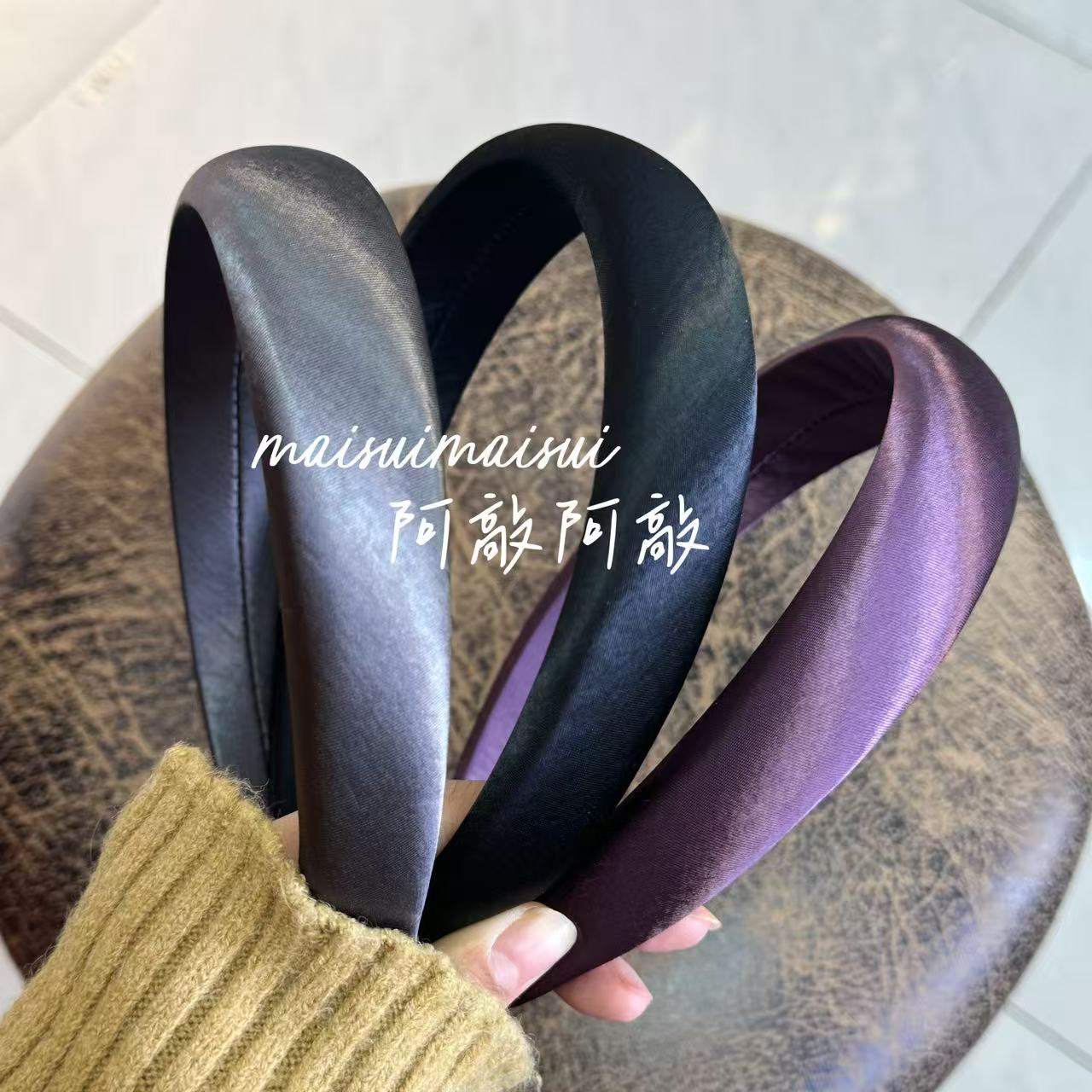 【阿敲】A2308~高端缎面发箍女高颅顶压发头箍简约百搭-麦穗头饰