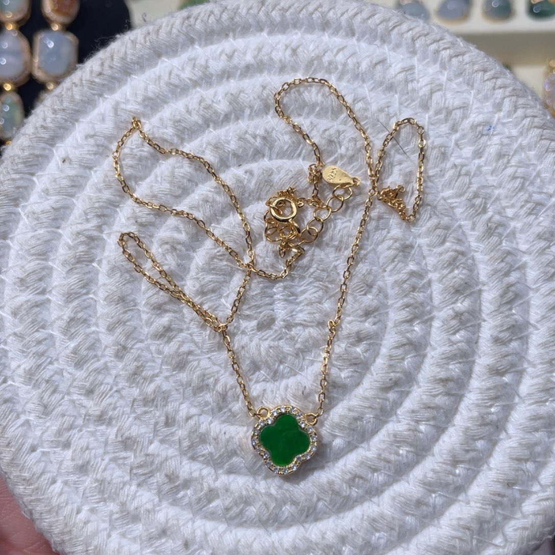 翡翠银S925镶嵌颈饰