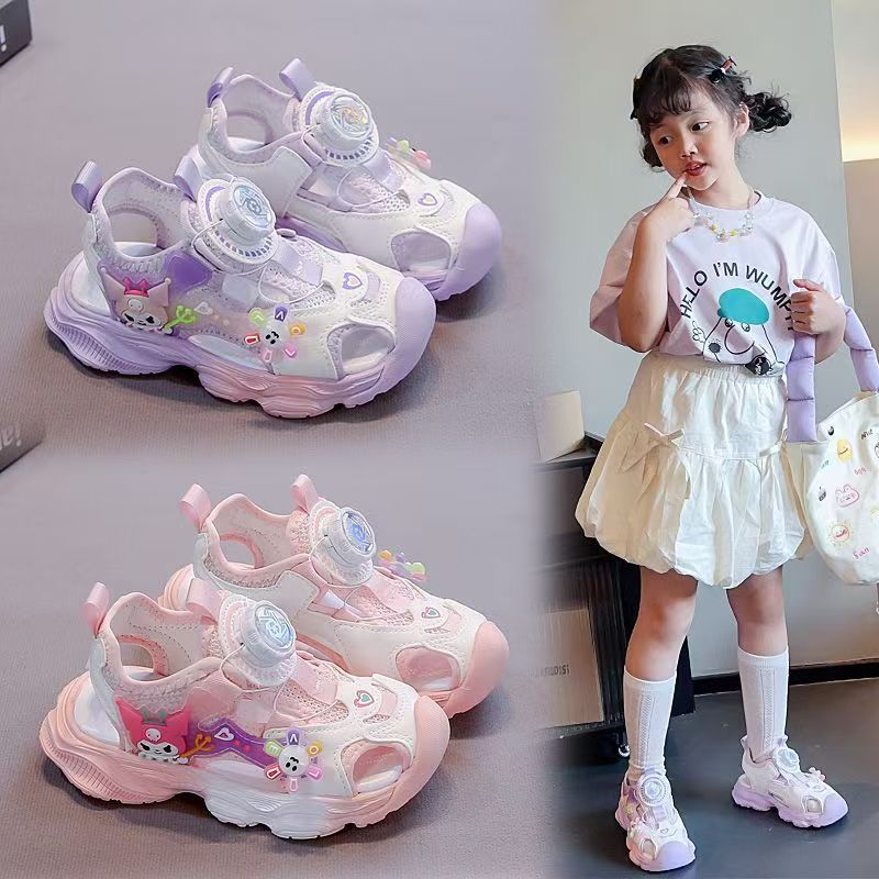 10521女童包头凉鞋库洛米百搭夏季新款儿童凉拖防滑沙滩鞋中大童