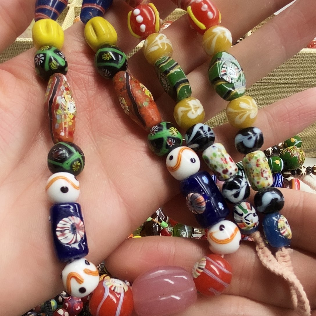 琉璃颈饰西亚人脸多宝 