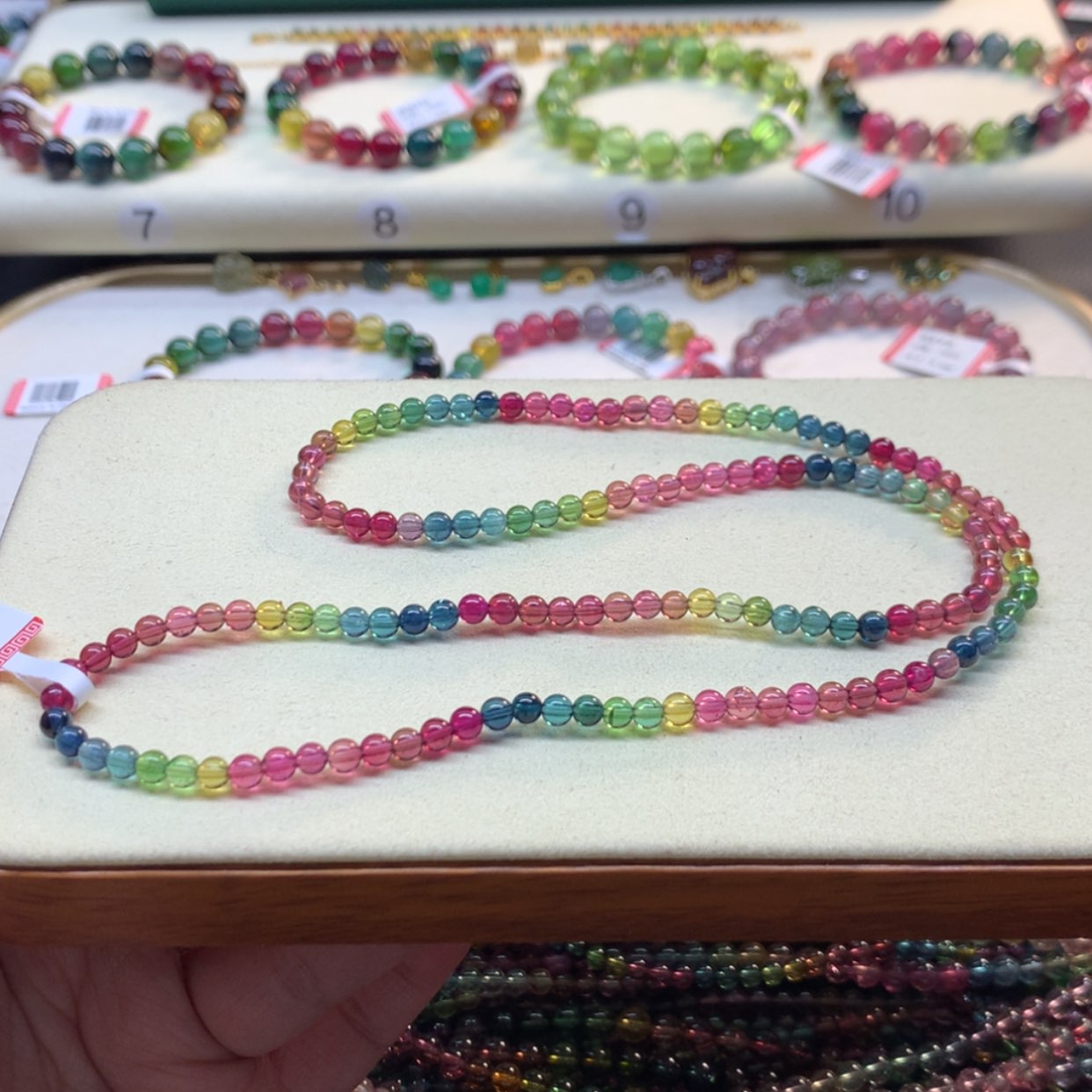 【闪购商品】碧玺手串未镶嵌多圈4.3mm色标