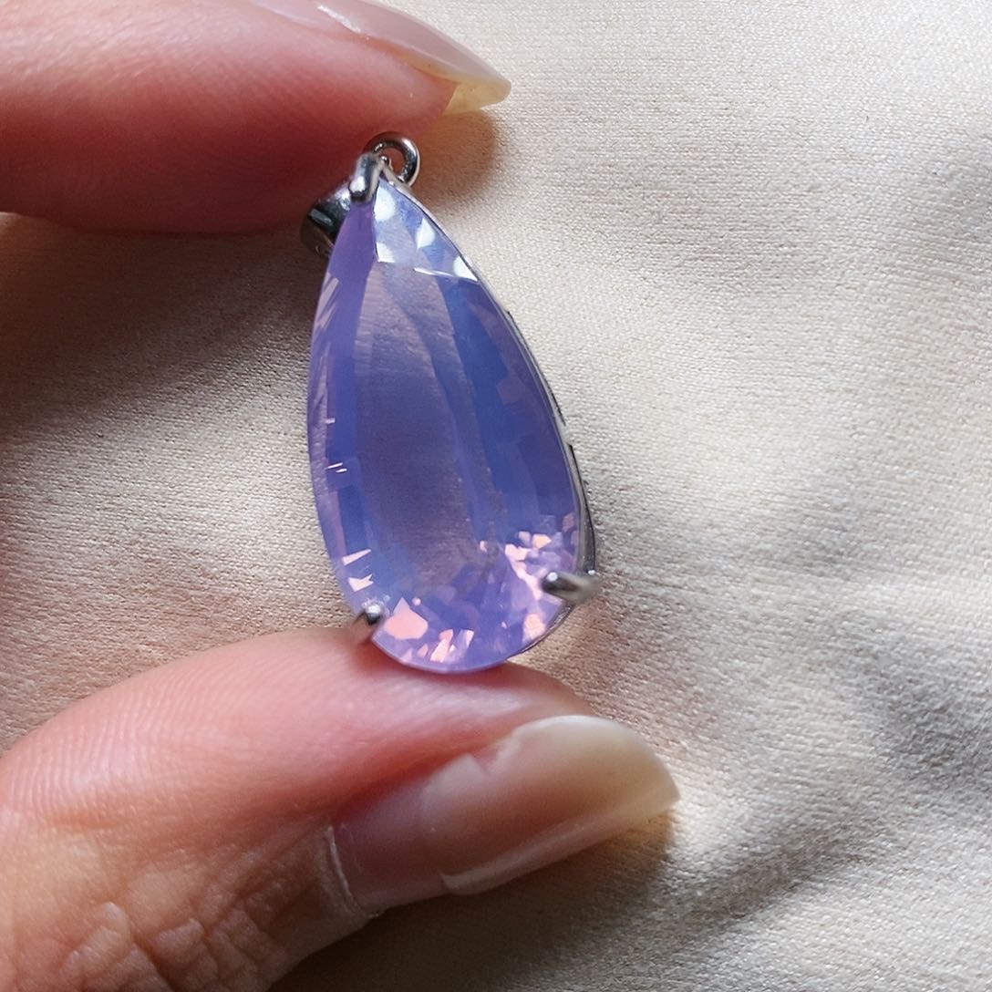 水晶颈饰银S925镶嵌紫玉晶