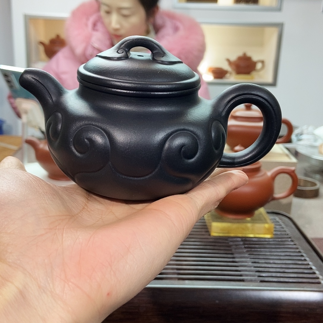 紫砂茶壶捂灰紫泥如意260cc