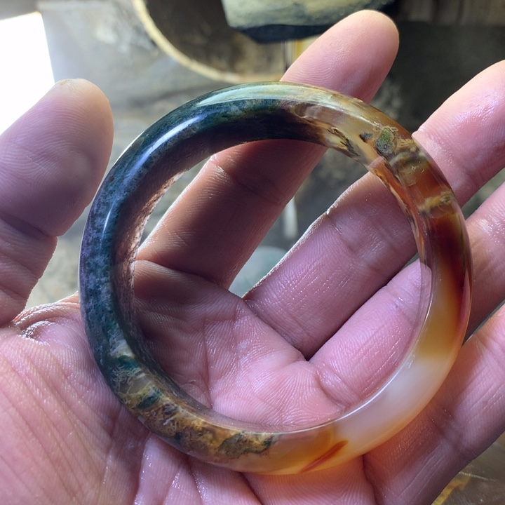 淡***荷定制玛瑙天然玛瑙手镯