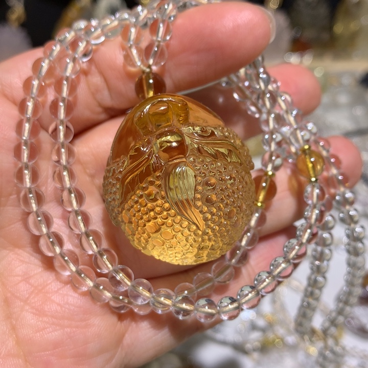 水晶颈饰未镶嵌天然