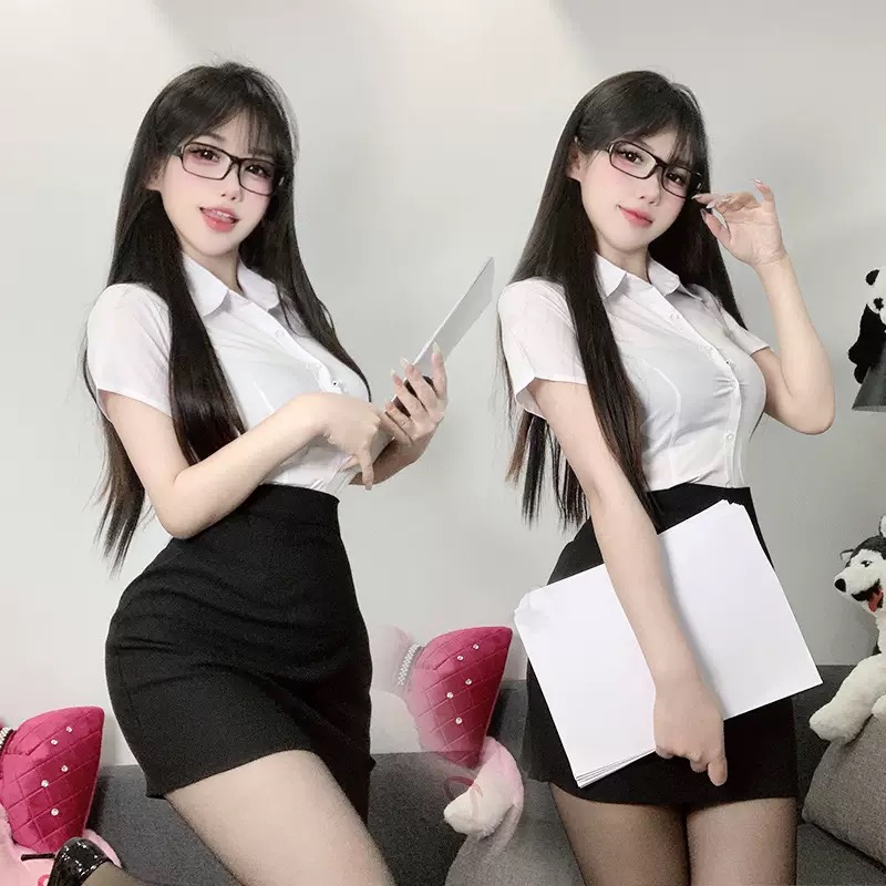 【Peach House】cosplay角色扮演纯欲风教师OL秘书制服包臀裙