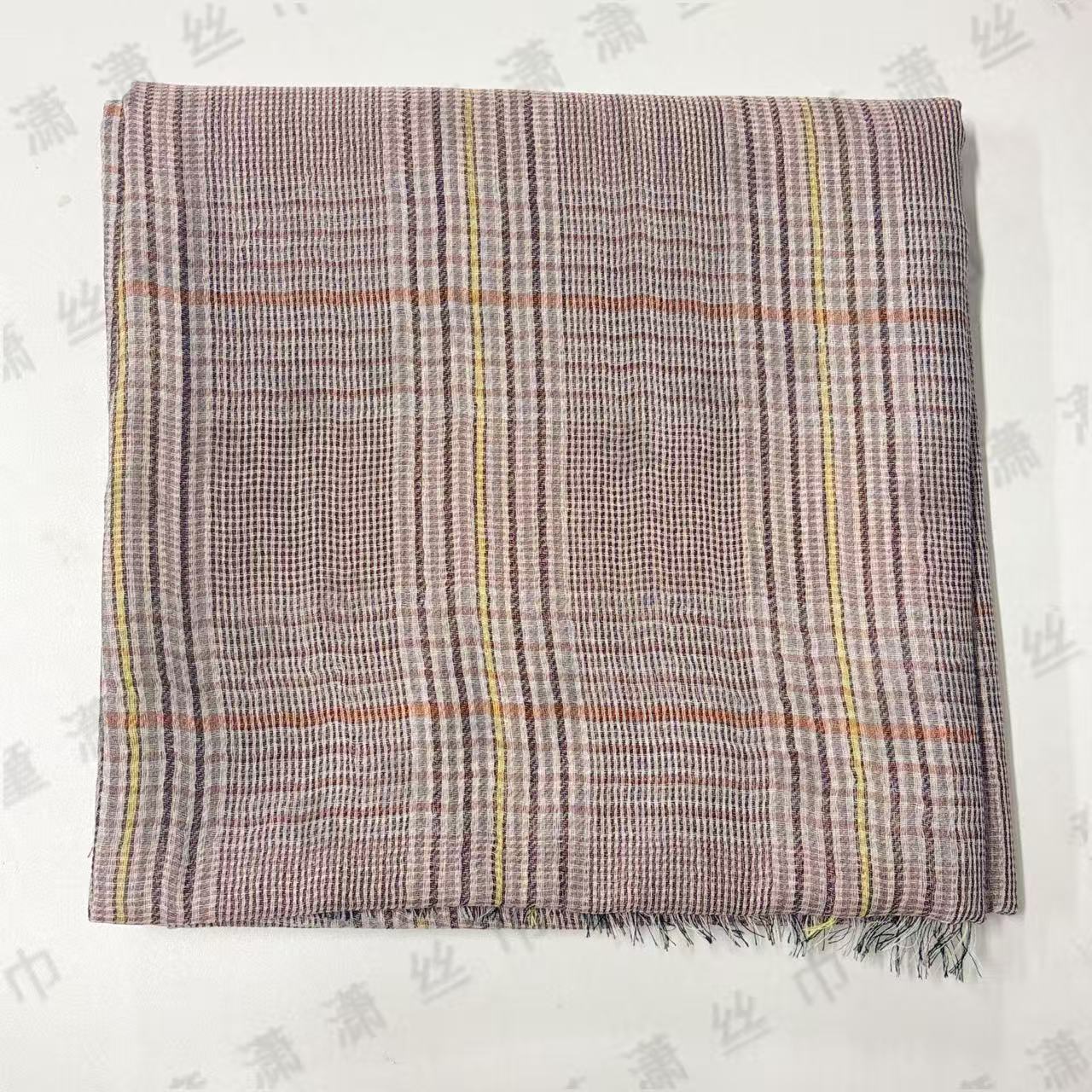 （粉调文艺格） 戒指绒95*200左右长巾