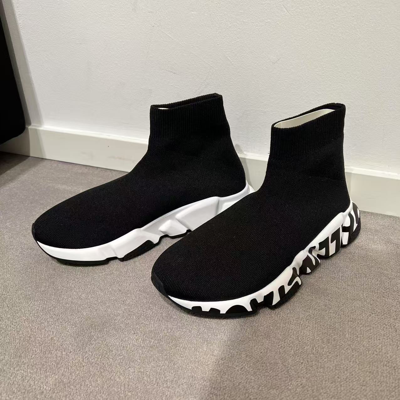 全新未使用 Balenciaga/巴黎世家 /七七/涂鸦底袜子女鞋
