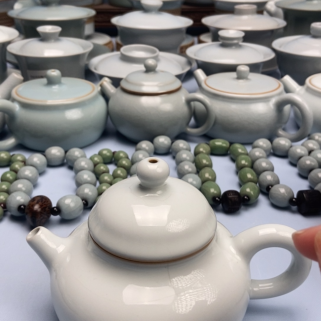 杯二级品月白釉融天壶原矿原釉原产地