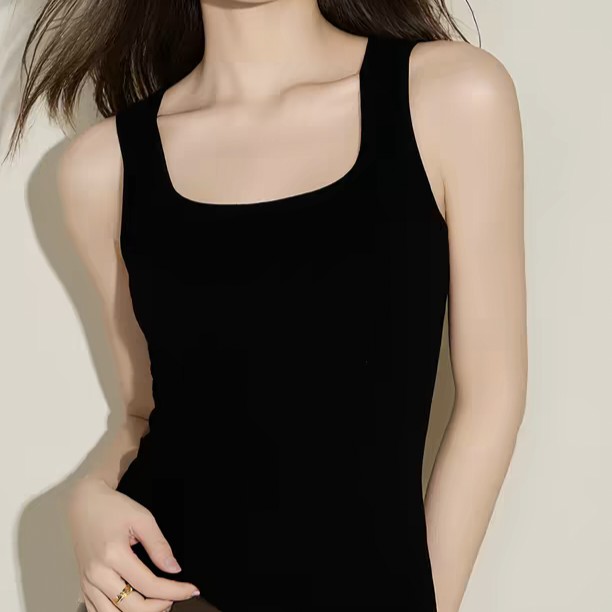 方领基础保暖背心女发热抑菌打底内衣无袖上衣2025新款秋冬季