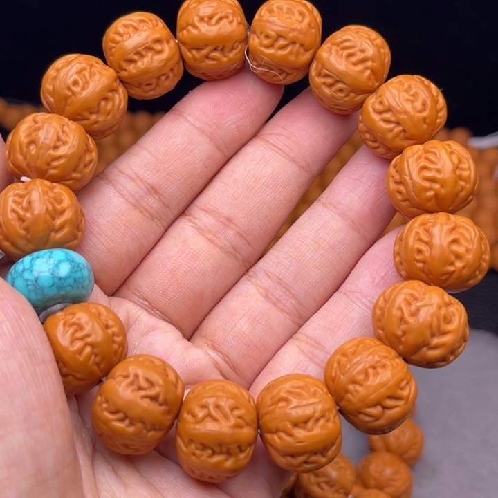 猴头核桃吊坠17麻花串绿