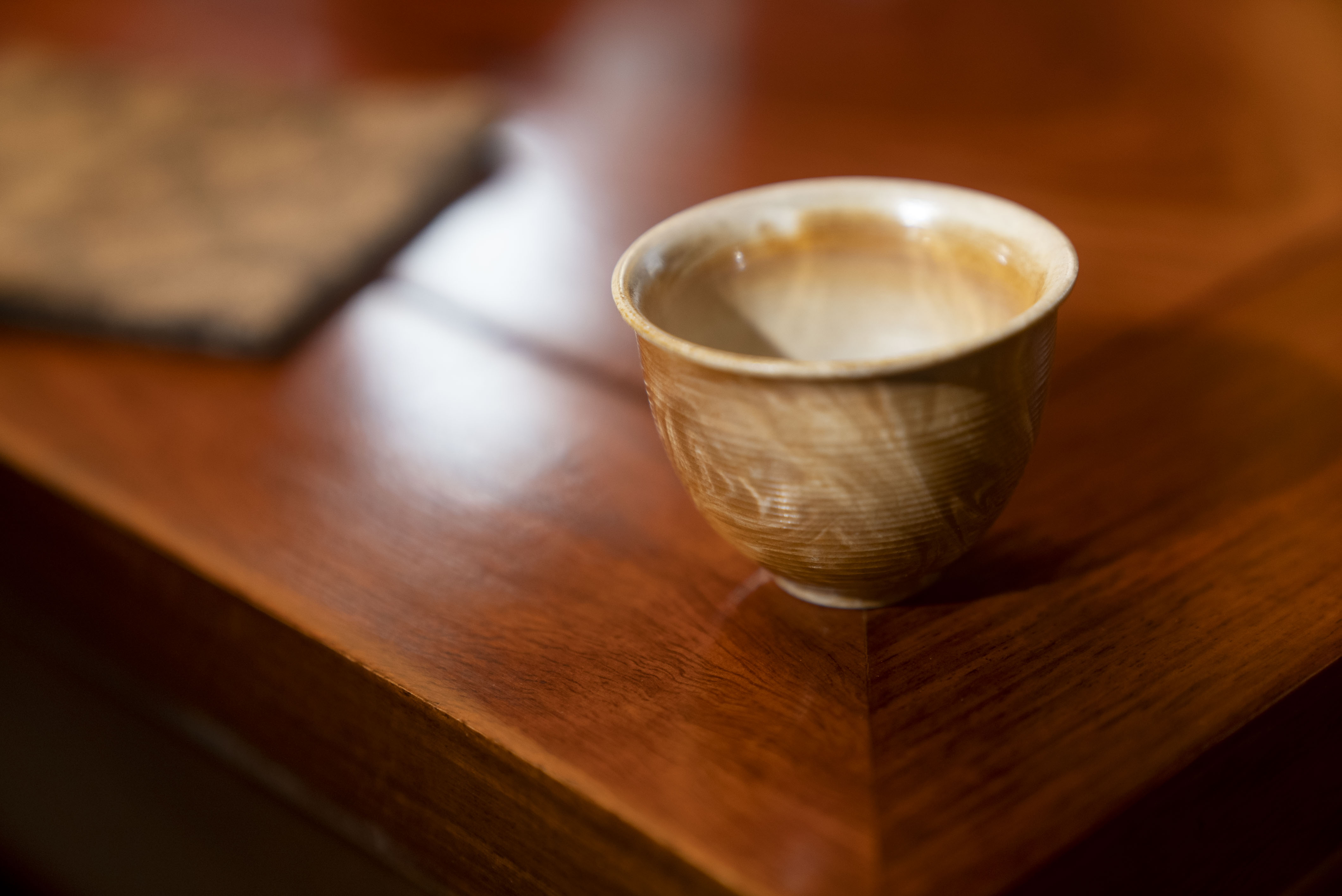 谢加阔龙纹鸡心杯   手作柴烧