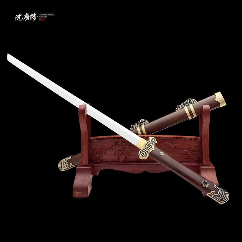龙泉沈广隆- 天将唐刀 5160 黄铜 酸枝木 宝剑 未开刃