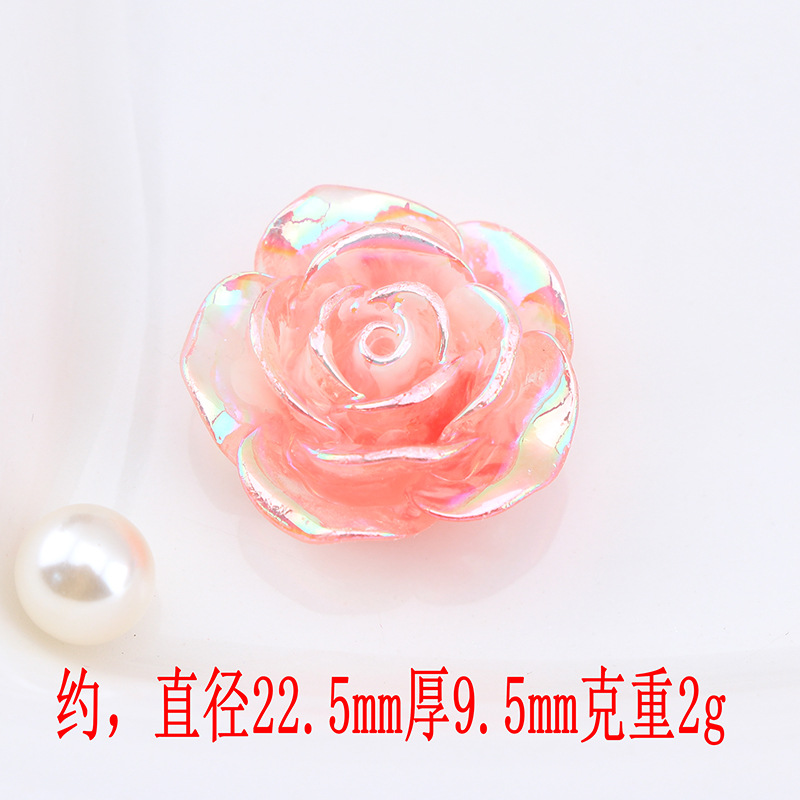 【拆个玫瑰】夜光电镀玫瑰花树脂配件手工diy奶油胶配饰头绳饰品