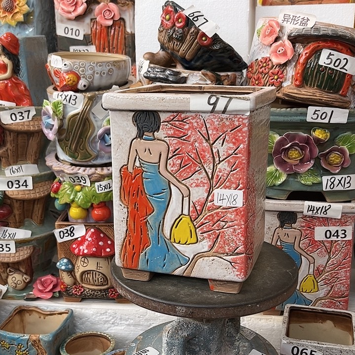 粗陶材质多肉花盆