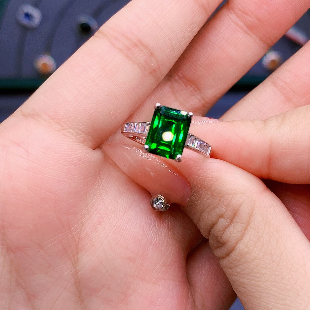 透辉石戒指银S925镶嵌