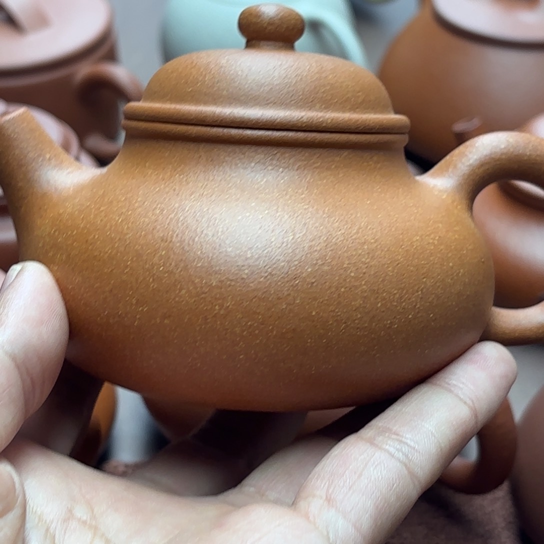 紫砂茶壶林****菌容天壶黄降微瑕220CC