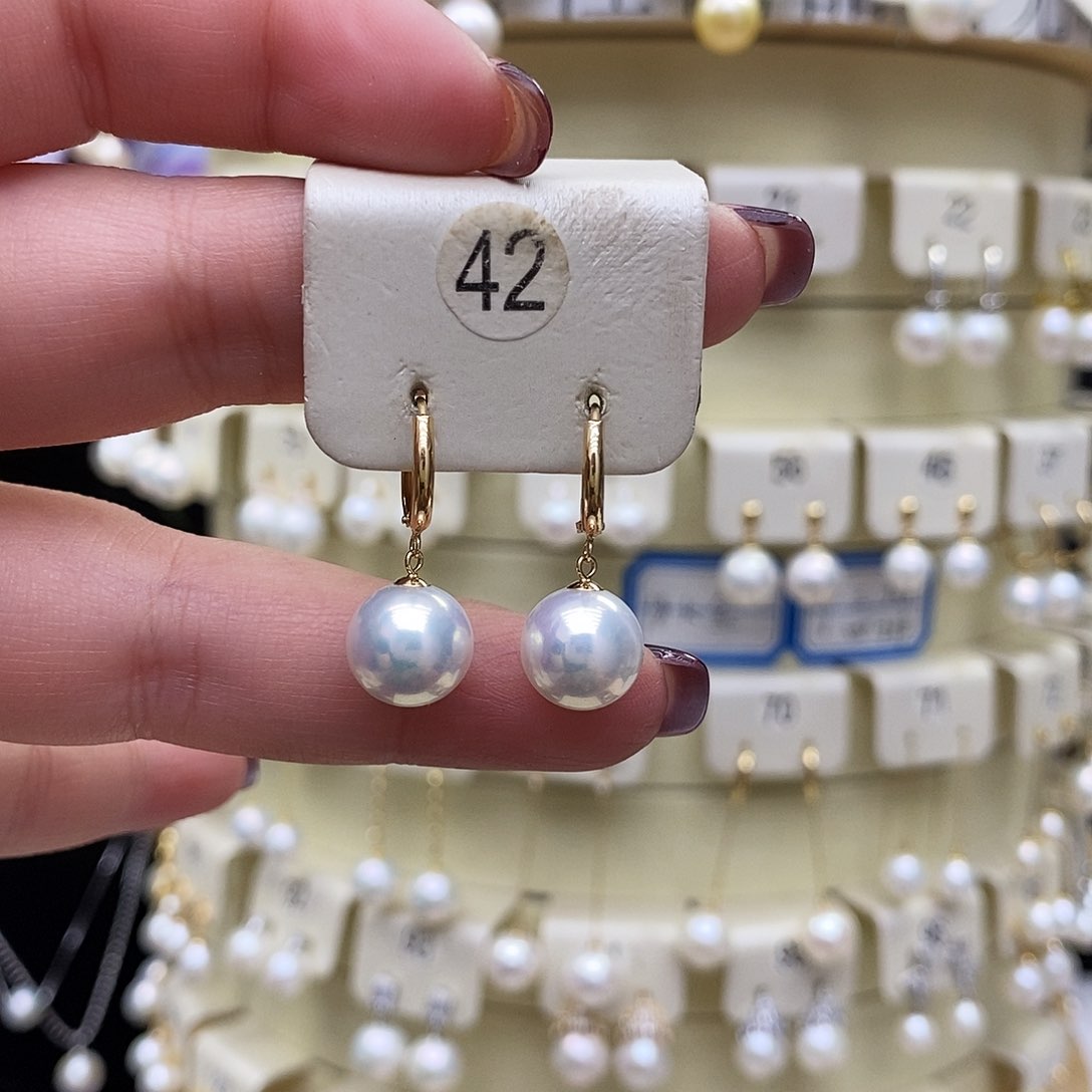 淡水珍珠耳饰18K金镶嵌