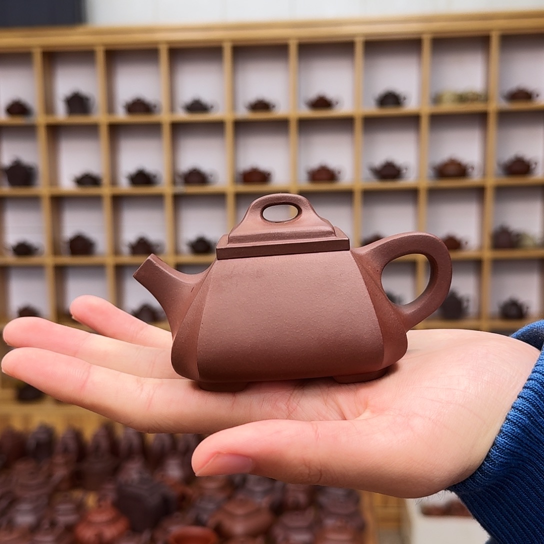 茶壶紫砂四方抽角石瓢160cc