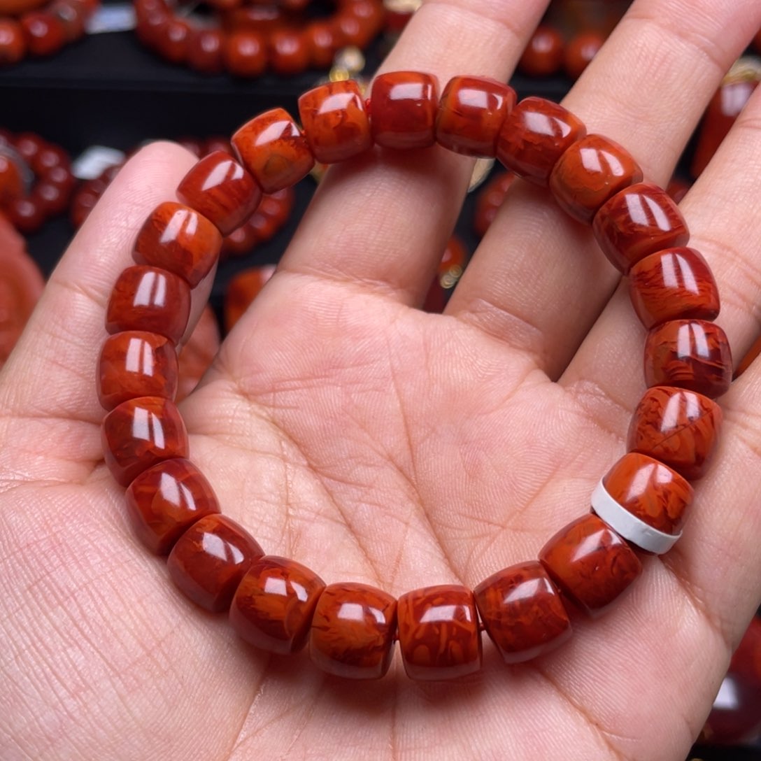 南红玛瑙珠宝奇石未镶嵌单圈10mm