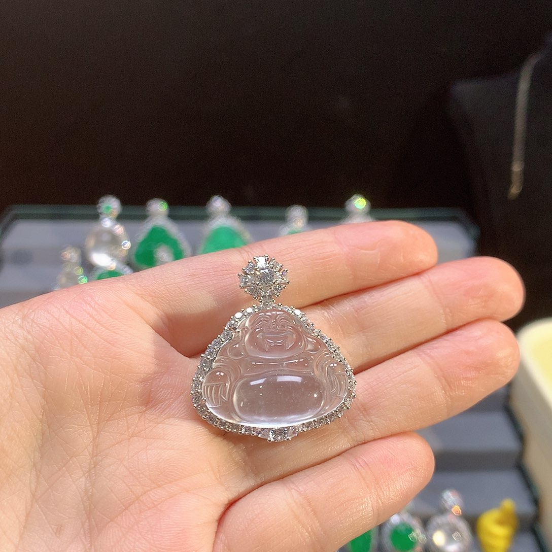 石英质玉银S925镶嵌颈饰