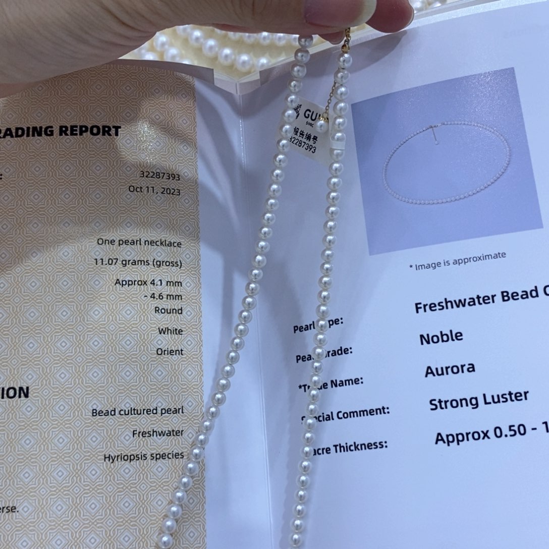 淡水珍珠颈饰18K金镶嵌7****社