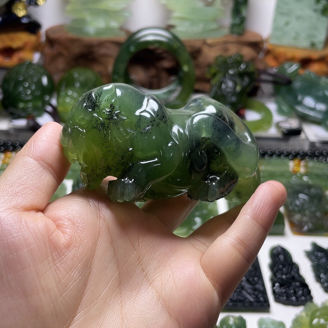 未镶嵌蛇纹石玉手把